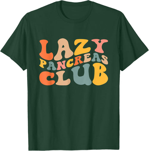 Lazy Pancreas Club T1D Retro Groovy Diabetes Awareness
