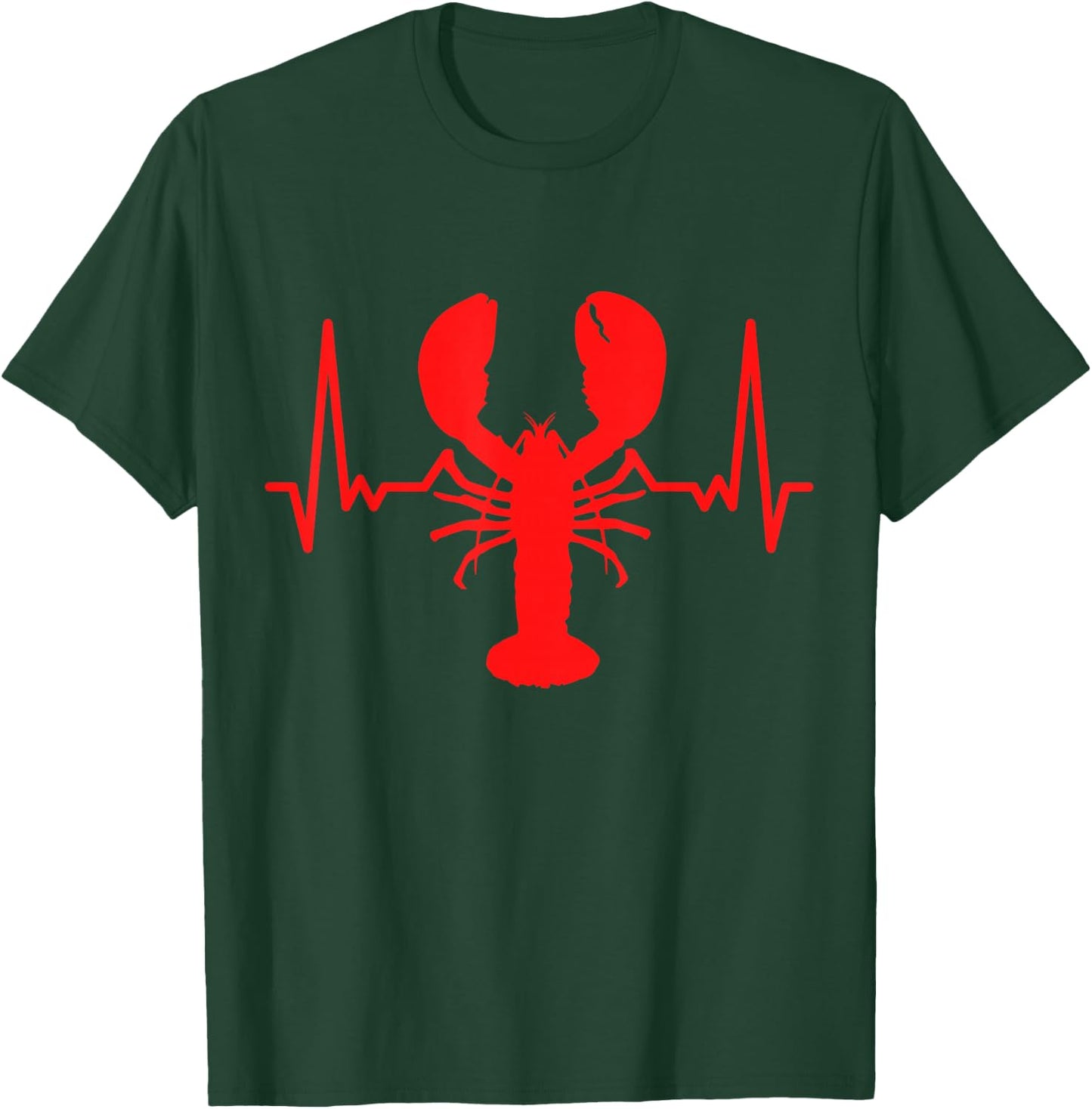Heartbeat Lobster Enthusiast Seafood Lover T-Shirt - T-Shirt | Forest