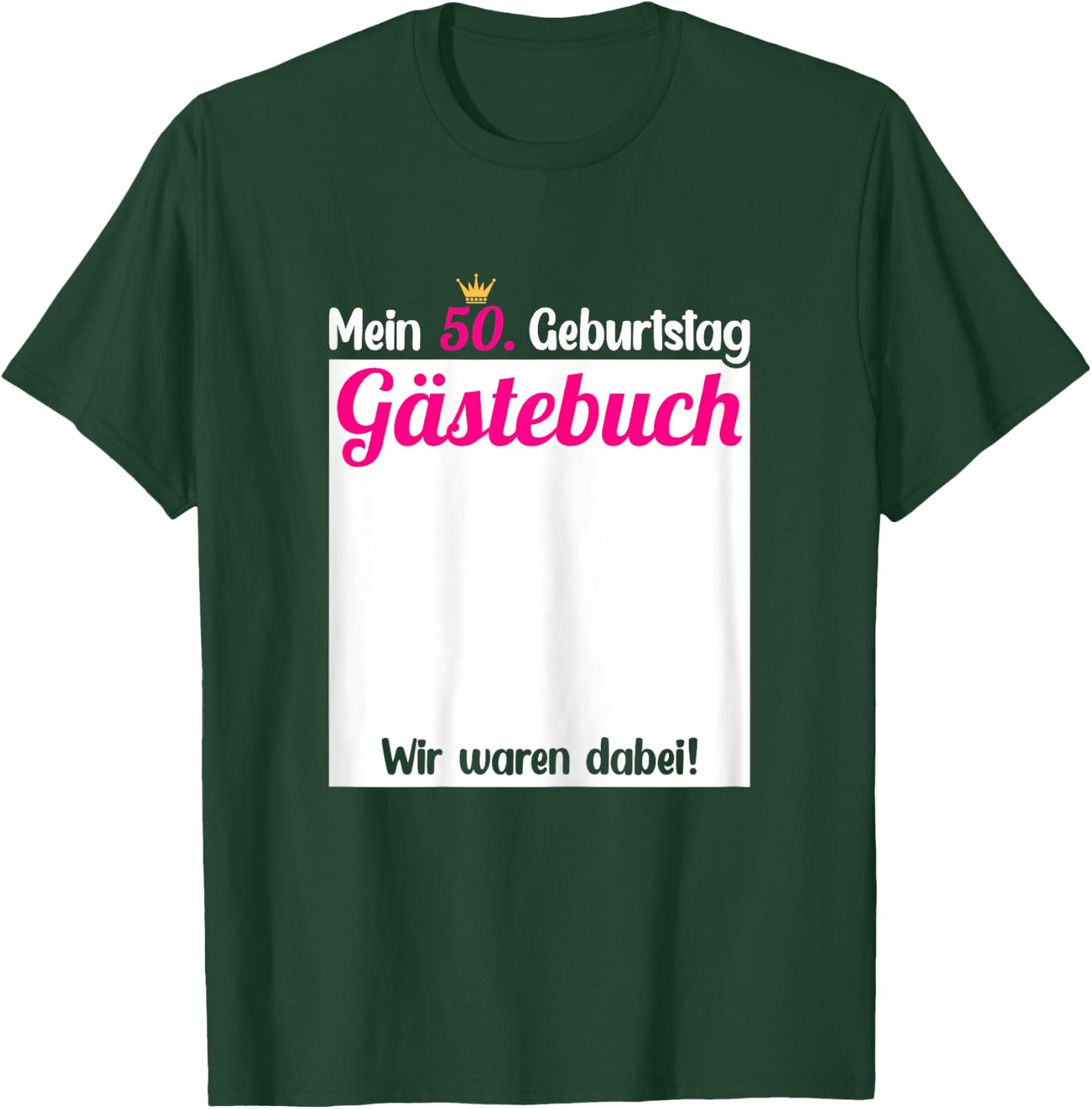 50th Birthday Guest Book to Enter , black T-Shirt - T-Shirt | Forest