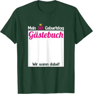 50th Birthday Guest Book to Enter , black T-Shirt - T-Shirt | Forest