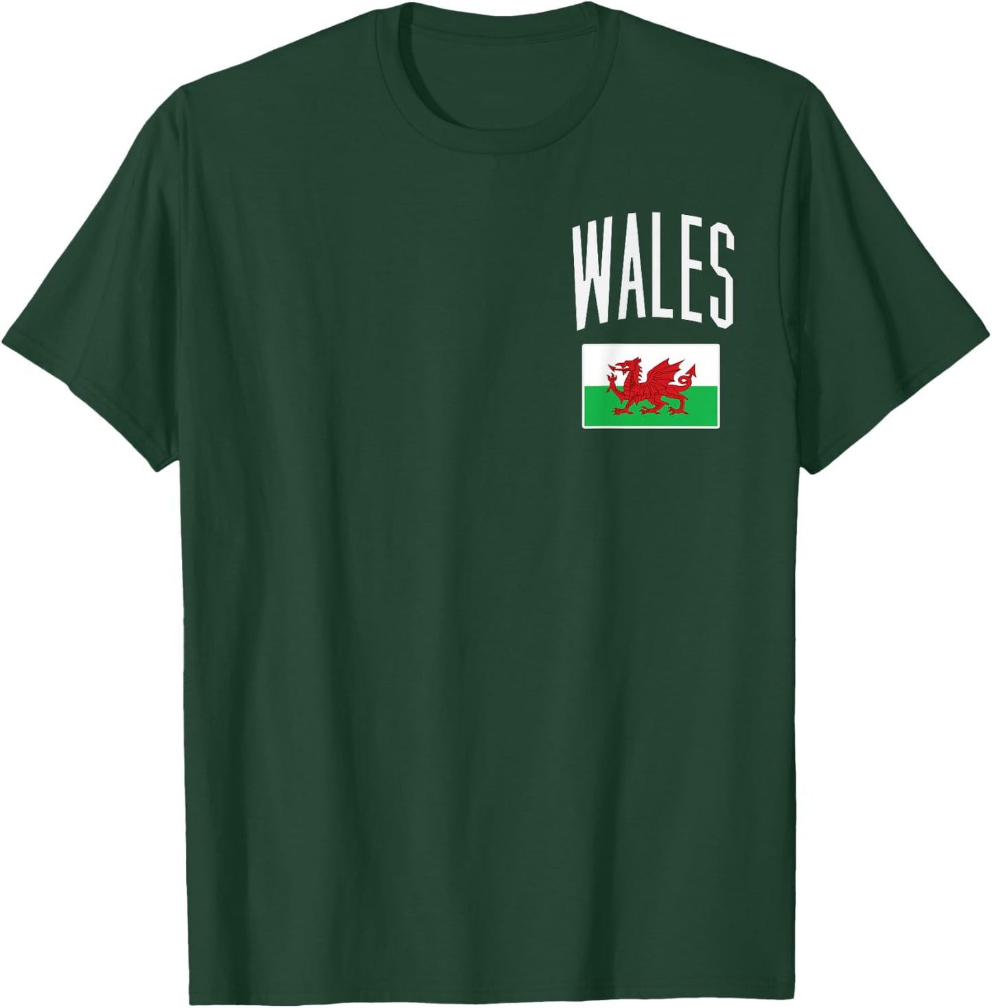 Wales Flag Welsh Pocket Football Soccer Fan Men Women Kids T-Shirt - T-Shirt | Forest