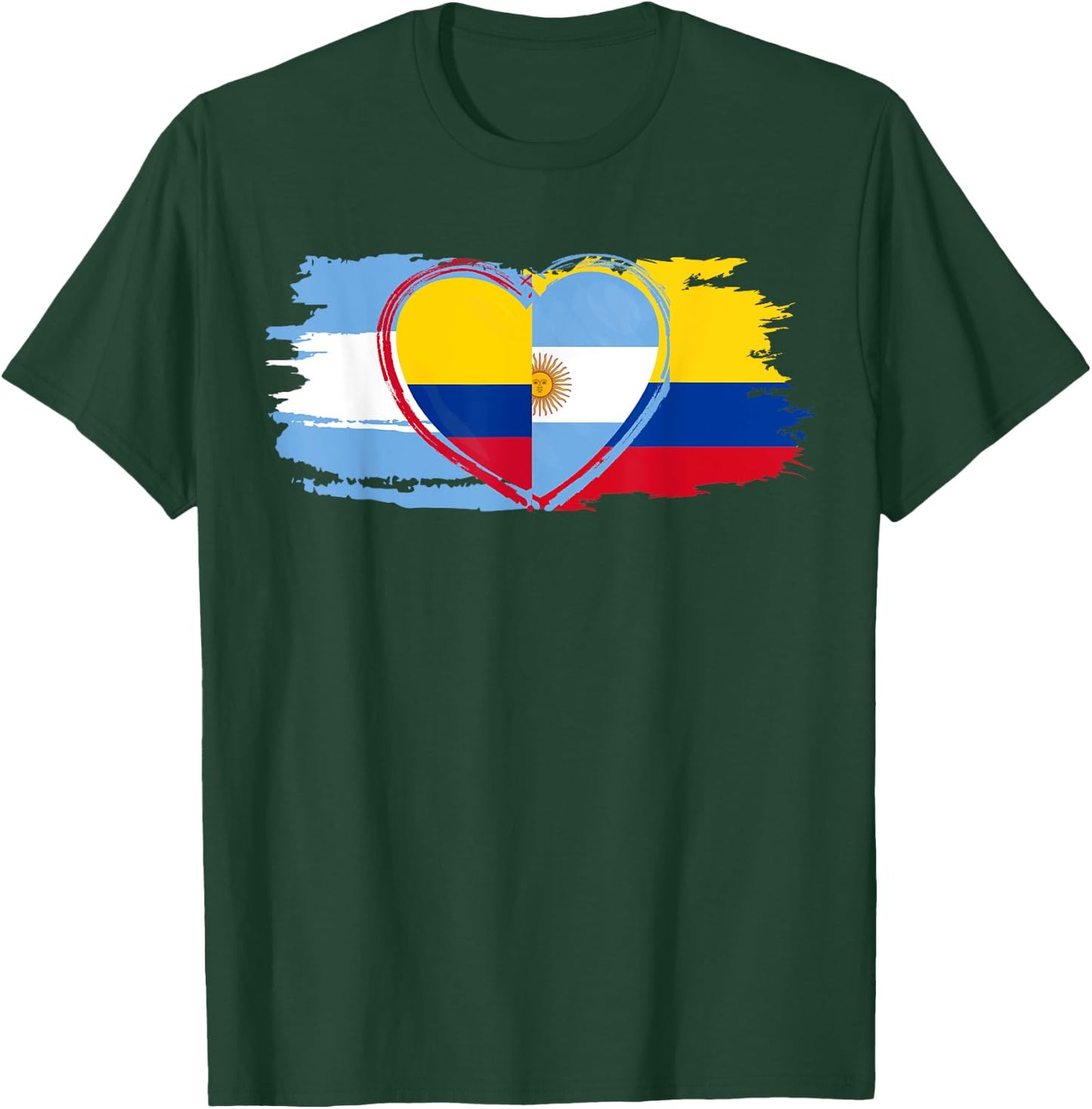 Half Argentinian Half Colombian Flag for football lovers T-Shirt - T-Shirt | Forest