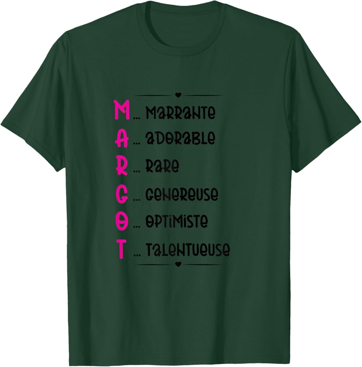 Margot Prenom Personnalisé Femme Cadeau Prenom Margot Girls' , white T-Shirt - T-Shirt | Forest