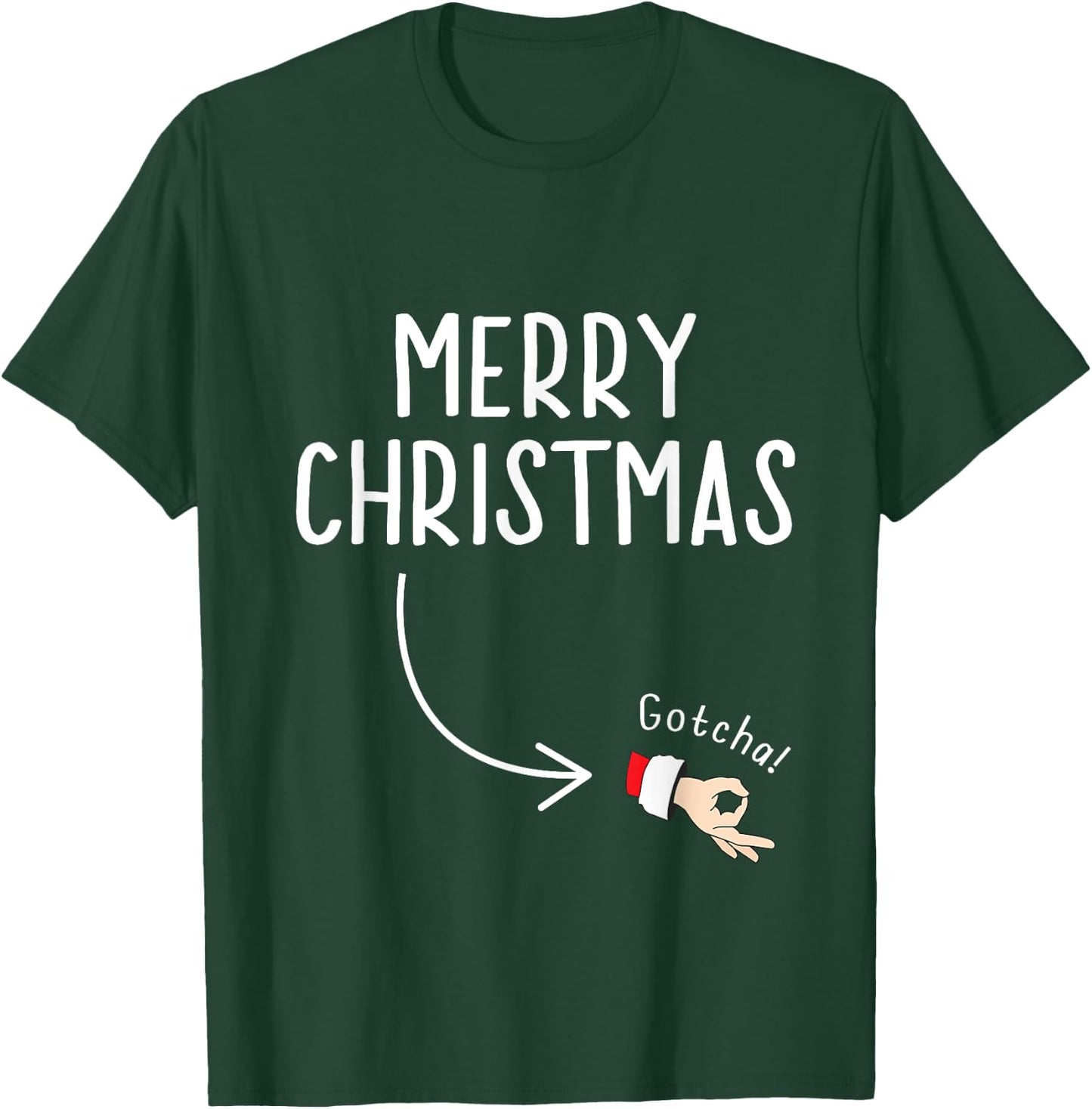 Circle Game Ok Hand Santa Merry Christmas T-Shirt - T-Shirt | Forest
