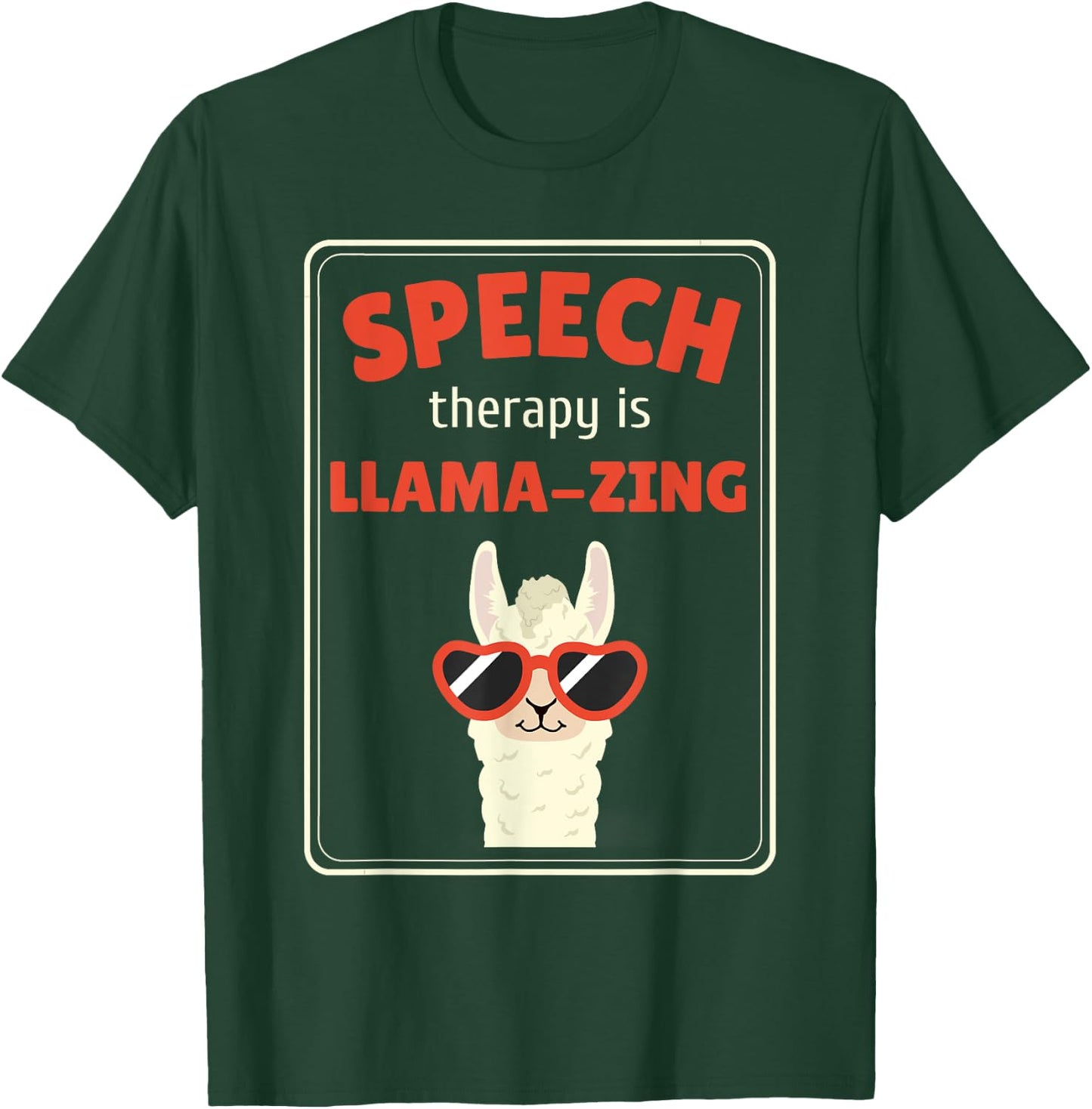Therapy Pathologist Speech Therapy Therapist SLP Llama T-Shirt - T-Shirt | Forest