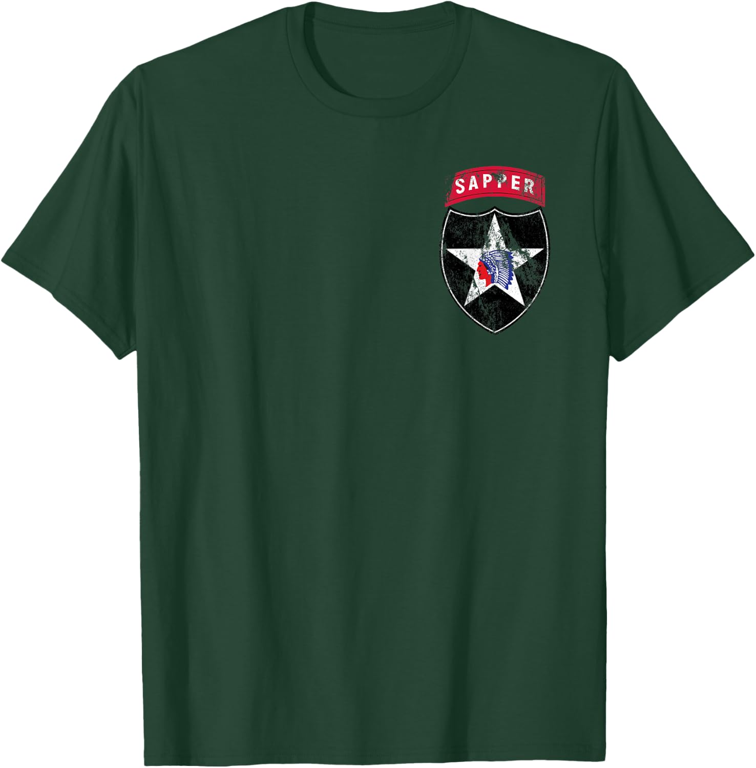 2nd Infantry Division Patch with Sapper Tab - 2nd ID Vintage T-Shirt - T-Shirt | Forest