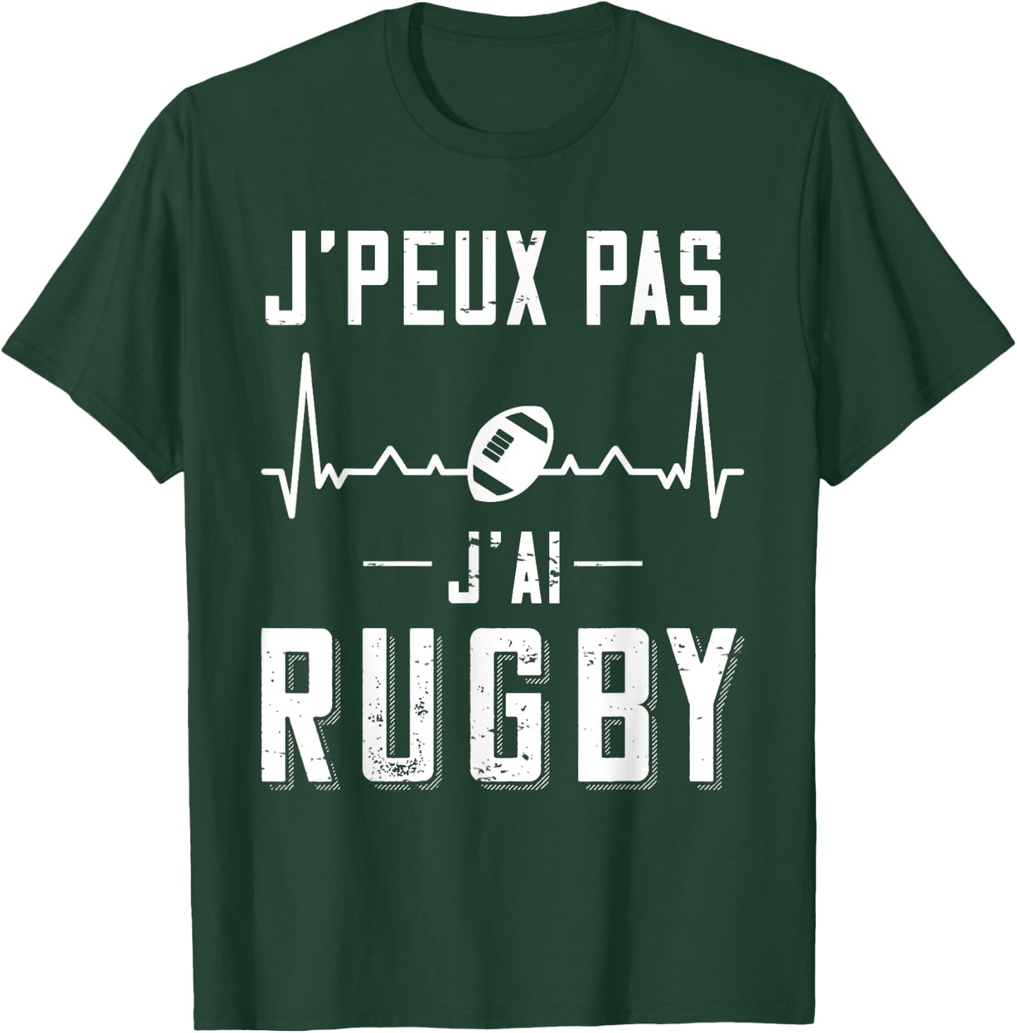 Rugby Player Jersey "J'Peux pas j'ai Rugby ", Black T-Shirt - T-Shirt | Forest