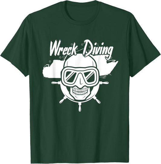 Wreck Diving Ocean Freediving Sea Skull Dive Gift T-Shirt - T-Shirt | Forest