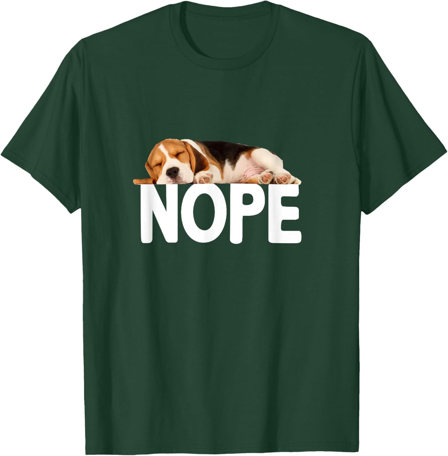 Nope Lazy Beagle T-Shirt - T-Shirt | Forest