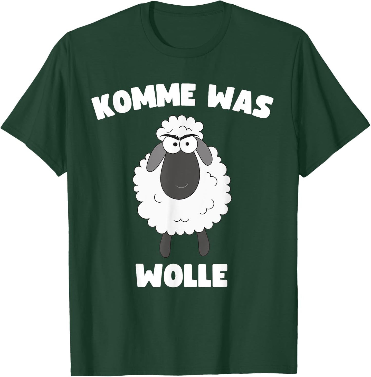 Lustiges mit einem Schaf Spruch "Komme was Wolle" T-Shirt - T-Shirt | Forest