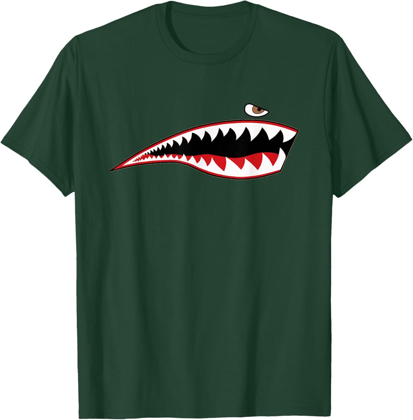 Shark Teeth P-40 Warhawk Nose Art WWII WW2 Airplane Vintage T-Shirt - T-Shirt | Forest