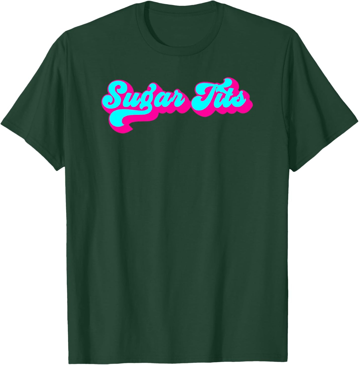 Sugar Tits Pink and Teal T-Shirt - T-Shirt | Forest