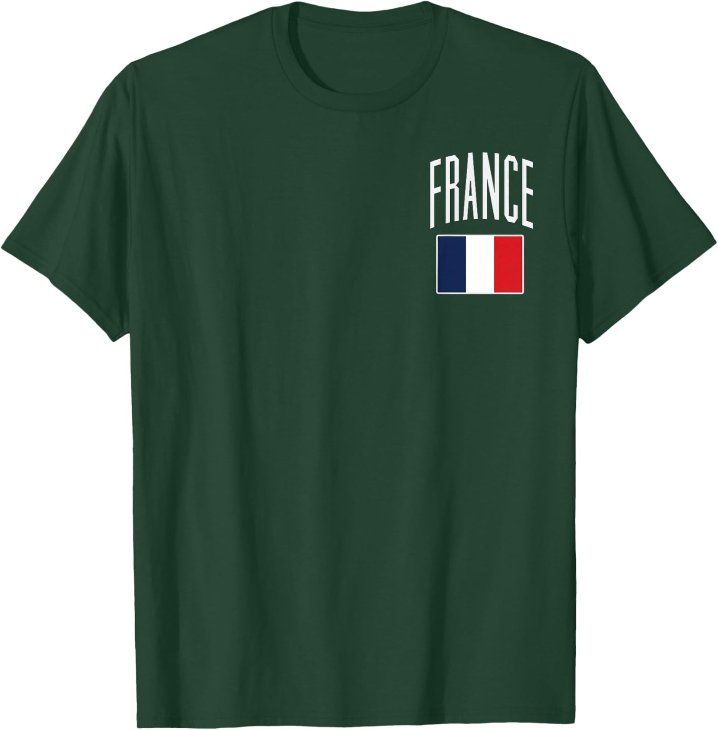 France Flag French Pocket Football Soccer Fan Men Women Kids T-Shirt - T-Shirt | Forest