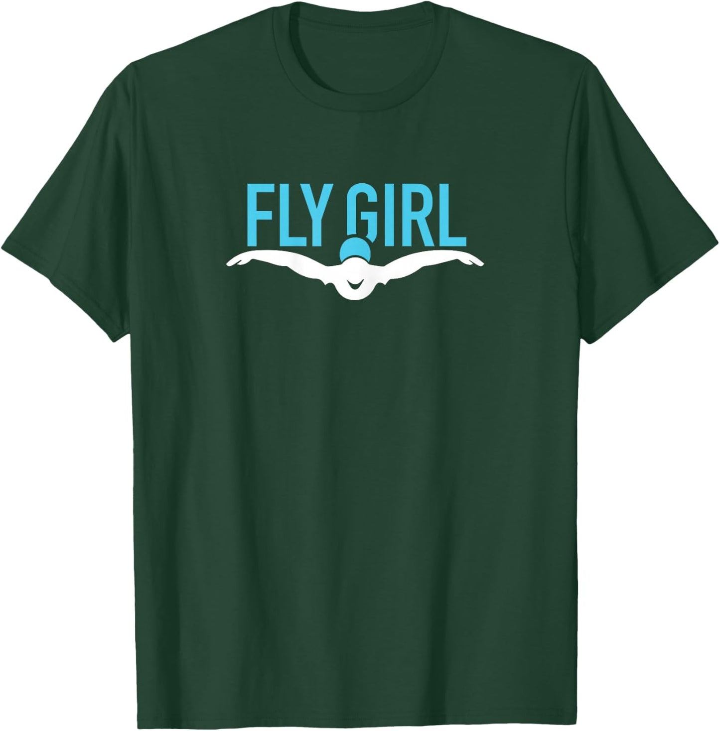 Fly Girl Swim Butterfly Funny Swimmer Team Swimming Sport T-Shirt - T-Shirt | Forest