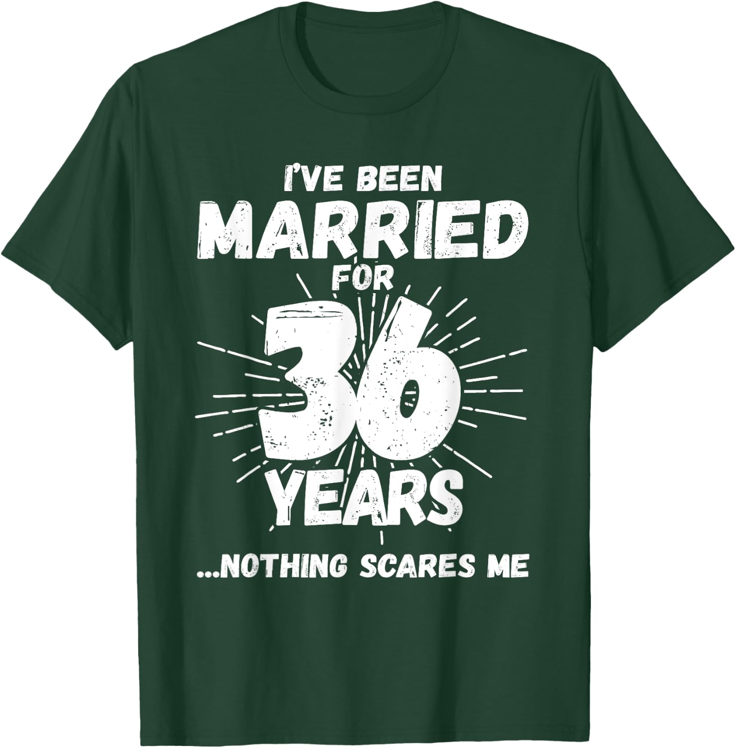 Couples Married 36 Years - Funny 36th Wedding Anniversary T-Shirt - T-Shirt | Forest