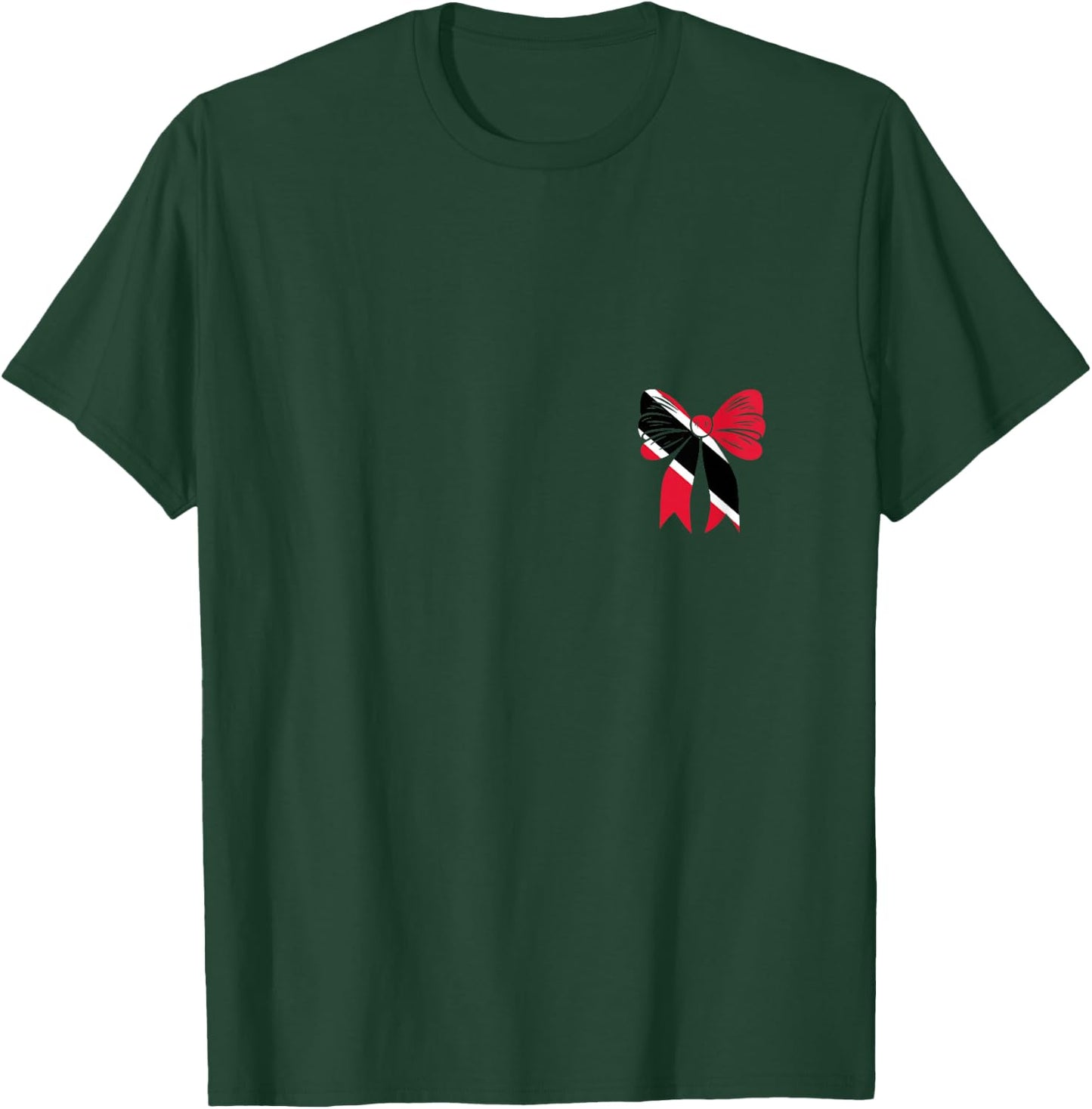 Trinidad & Tobago Coquette Bow Girl Pride Trinidadian Flag T-Shirt - T-Shirt | Forest