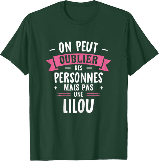 Woman Humour Girlfriend Personalized Gift BFF Name Lilou , Black, Female X-Small T-Shirt - T-Shirt | Forest