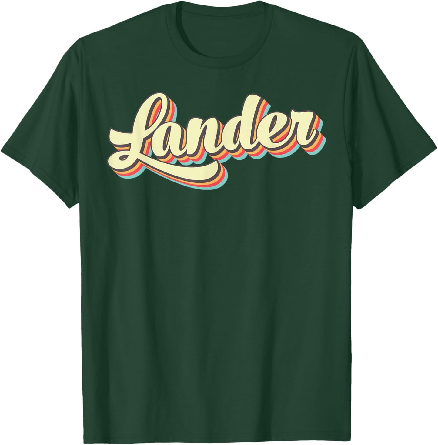 Lander Retro Art Baseball Font Vintage T-Shirt - T-Shirt | Forest