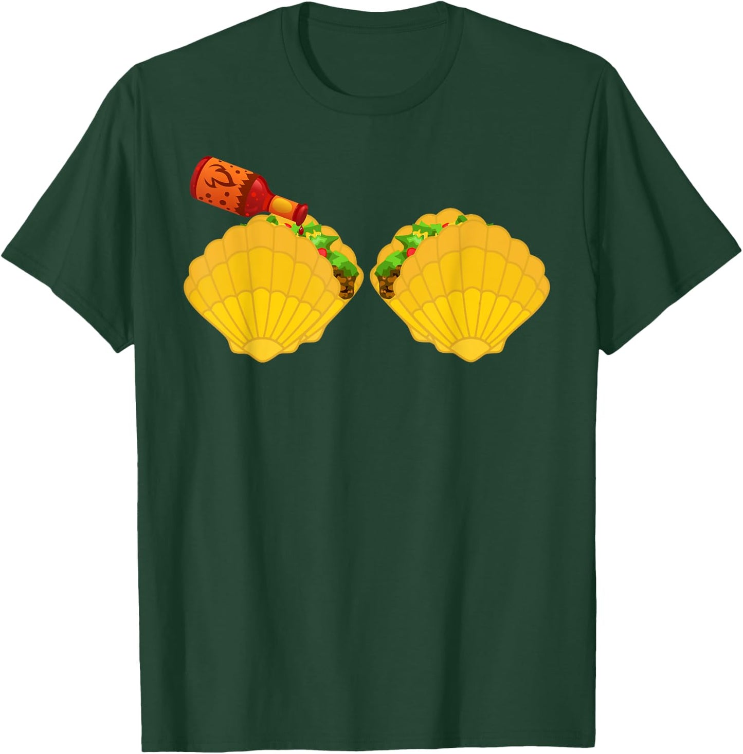 Mermaid Shell Shirt Taco Bra & Spicy Chili Sauce T-Shirt - T-Shirt | Forest