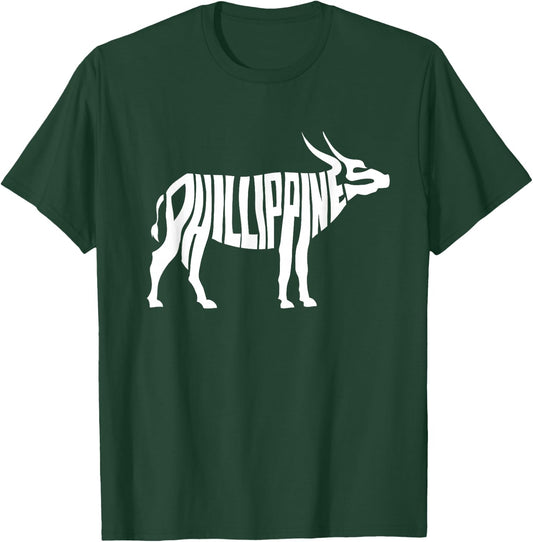 Philippines Carabao Water Buffalo Word Art - Funny Animal T-Shirt - T-Shirt | Forest