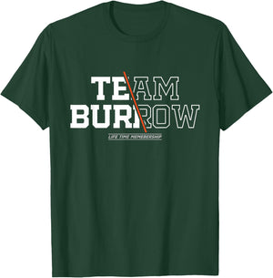 Team Burrow - Proud Surname, Last Name - Team Burrow , black T-Shirt - T-Shirt | Forest