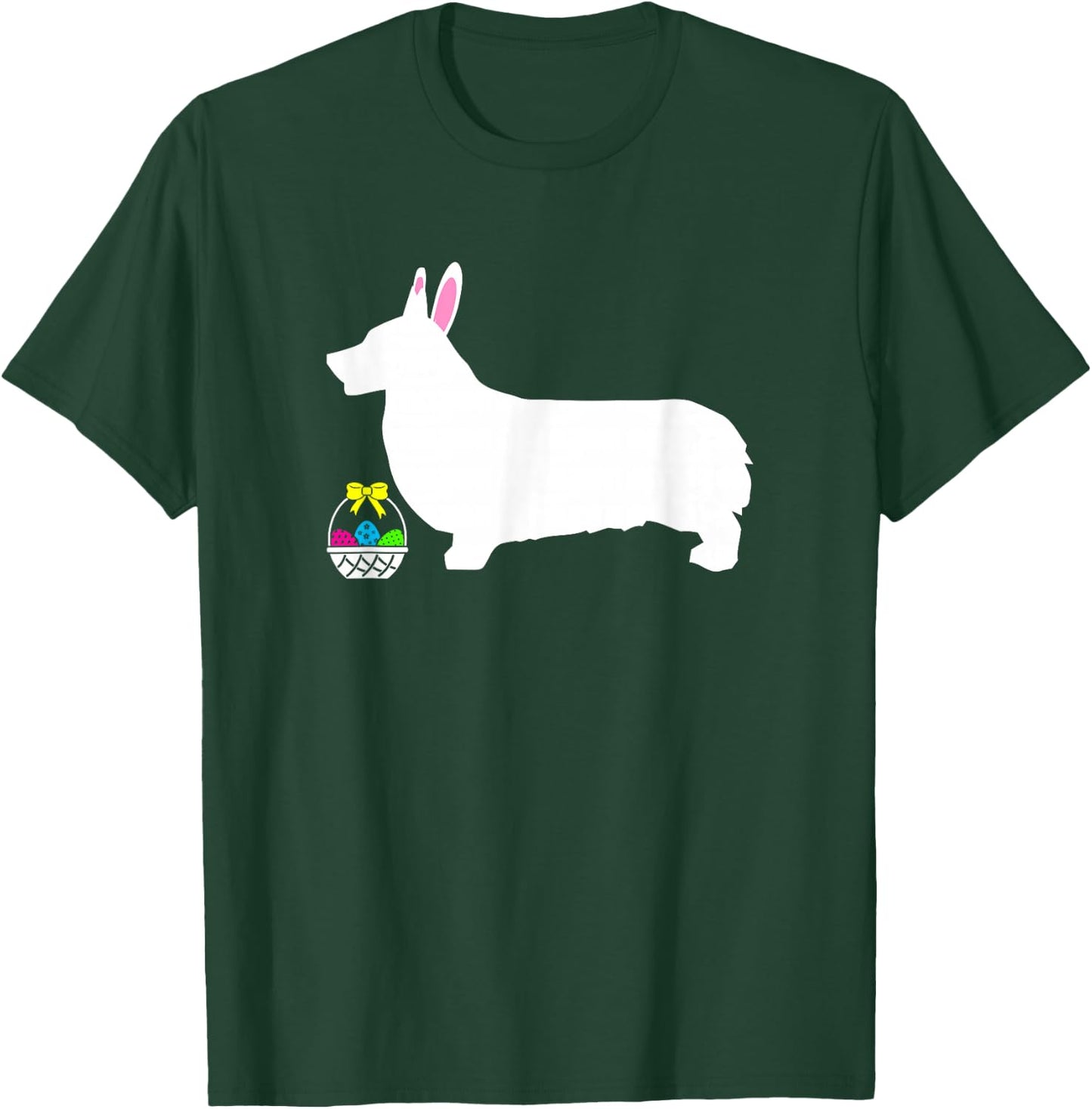 Pembroke Welsh Corgi Easter Bunny Dog Silhouette T-Shirt - T-Shirt | Forest