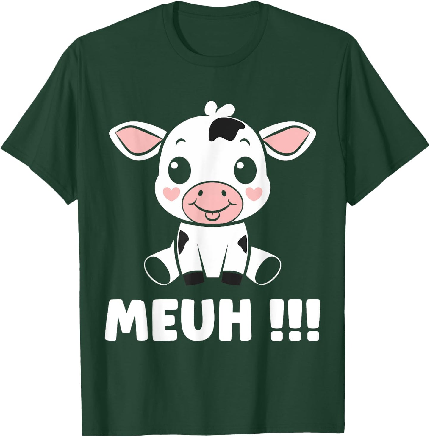 Little Cows Cute Humor Animal Muh Cow , Black, S T-Shirt - T-Shirt | Forest