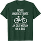 Bicycle, Never Underestimate An Old Woman On A Bike, Funny T-Shirt - T-Shirt | Forest