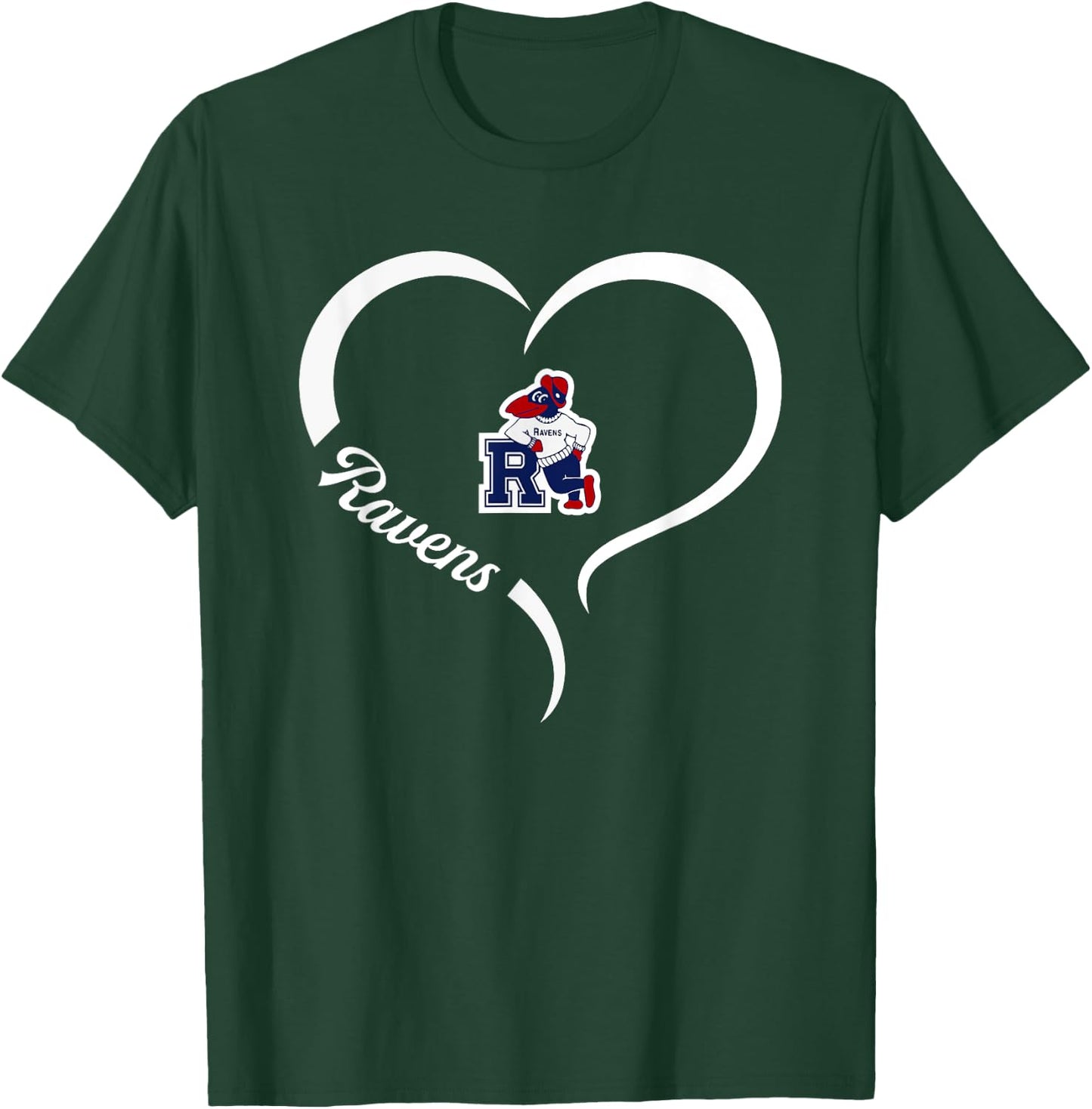 Ravenna Ravens Logo Half Heart Slogan HS T-Shirt - T-Shirt | Forest