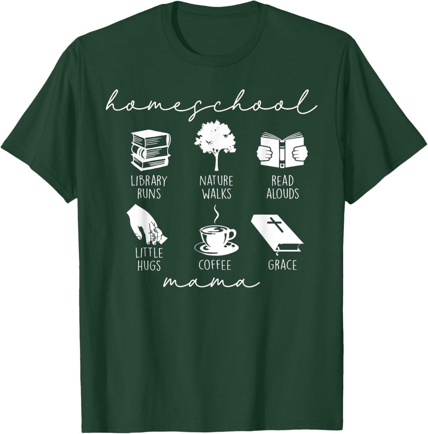 Christian Homeschool Mama Basket Nature Homeschool Mom T-Shirt - T-Shirt | Forest