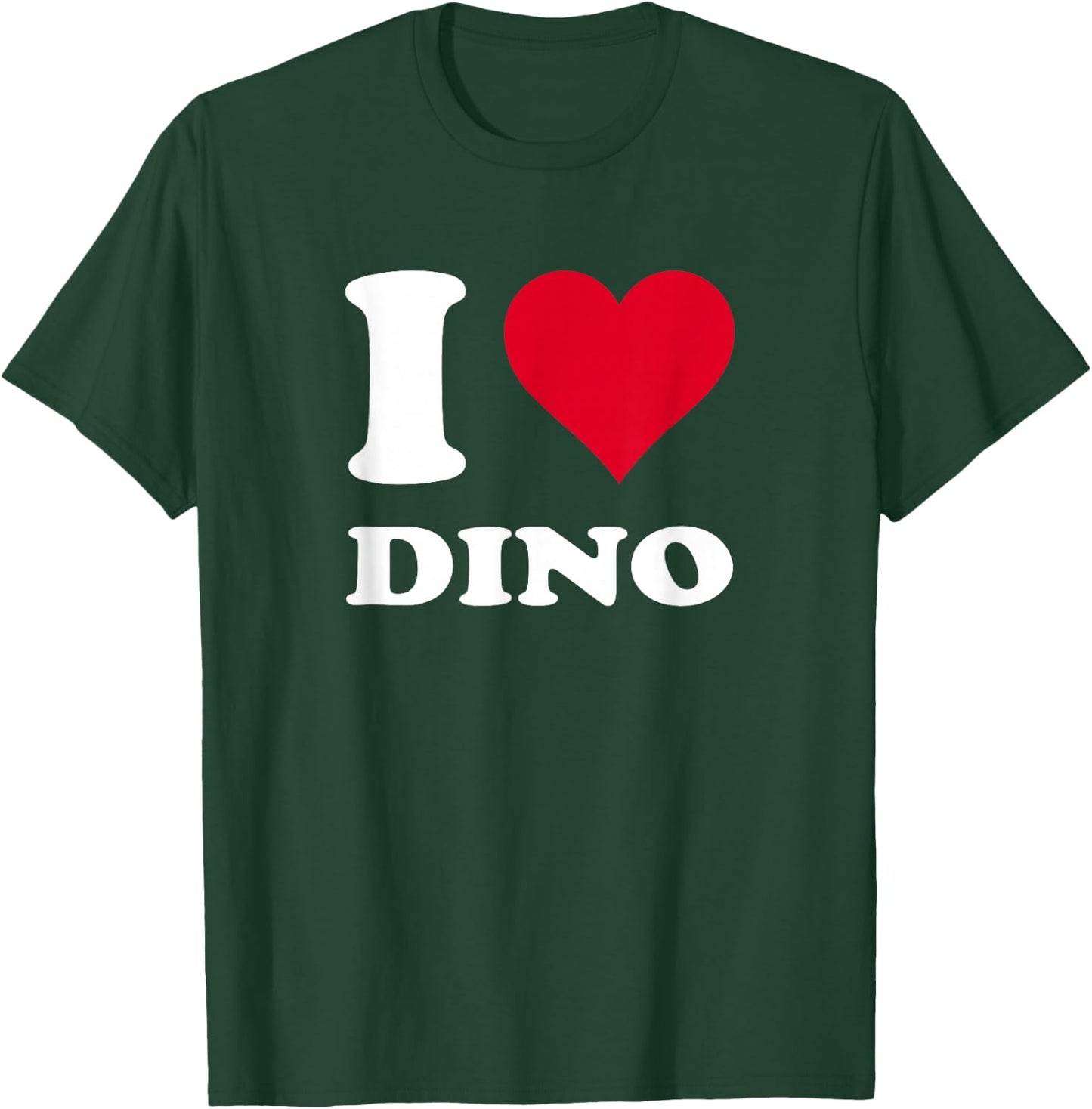 Red Heart I Love Dino , Black, S T-Shirt - T-Shirt | Forest