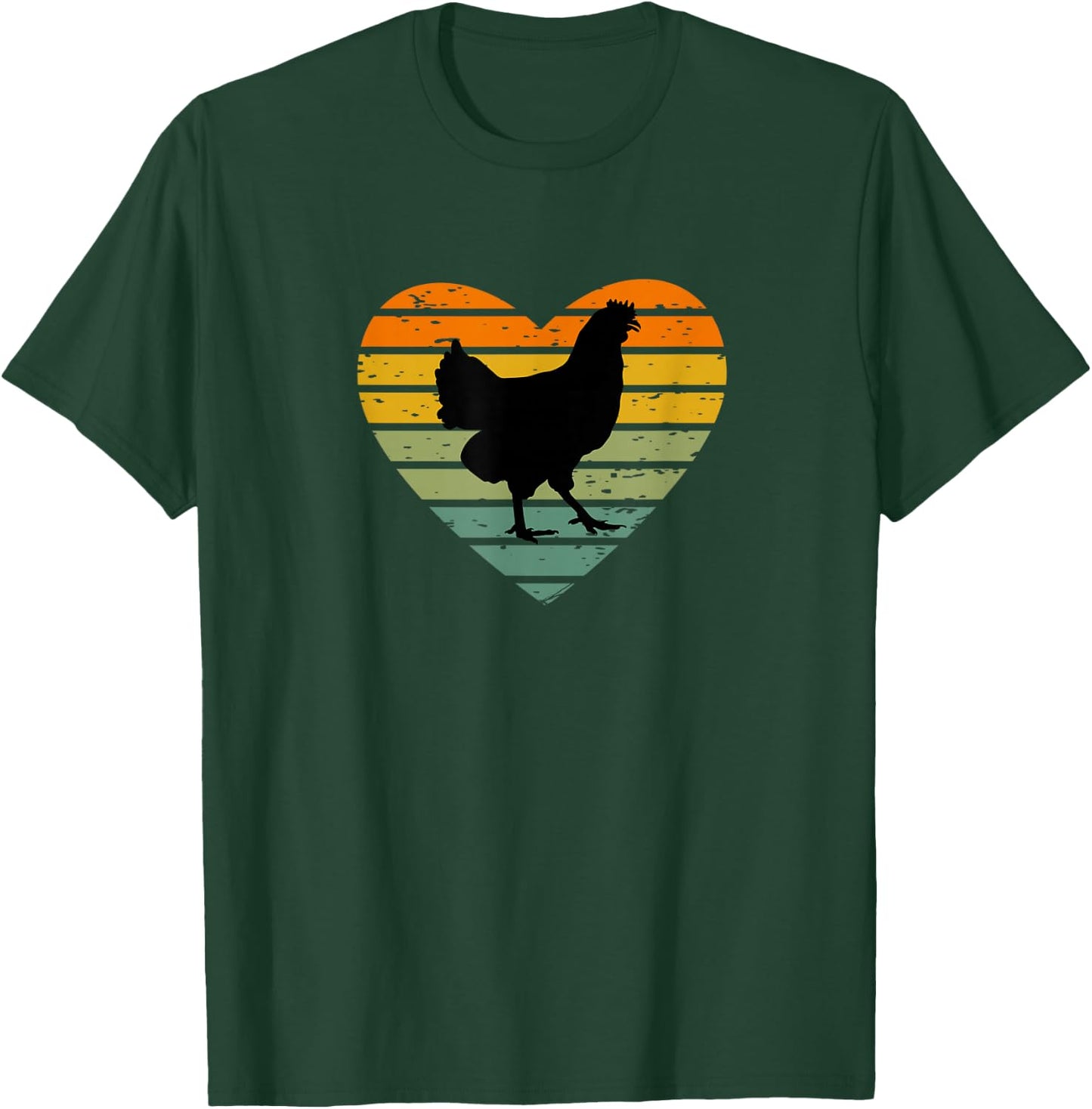 Ich Liebe Hühner Retro Herz Hühnerfan Bauernhof Henne Huhn T-Shirt - T-Shirt | Forest