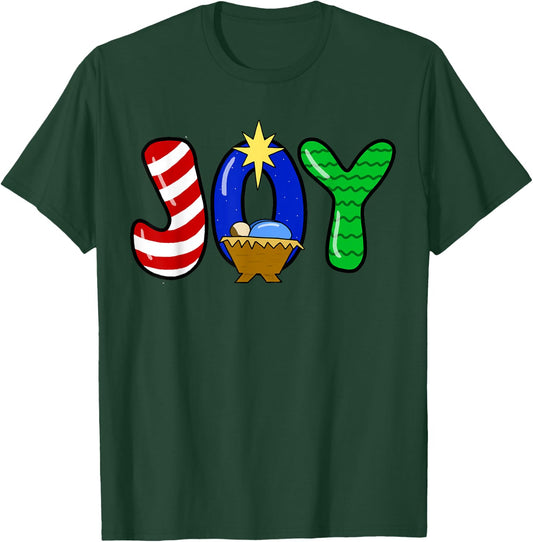 Choose Joy Christmas Manger Baby Jesus Nativity Joy Pajamas T-Shirt - T-Shirt | Forest