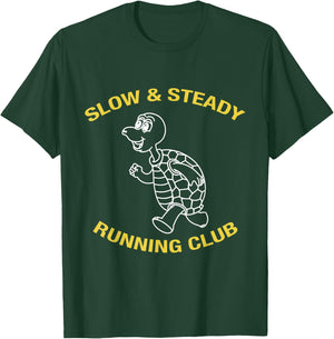 Slow & Steady Wins The Race Turtle Running Club T Shirt T-Shirt - T-Shirt | Forest