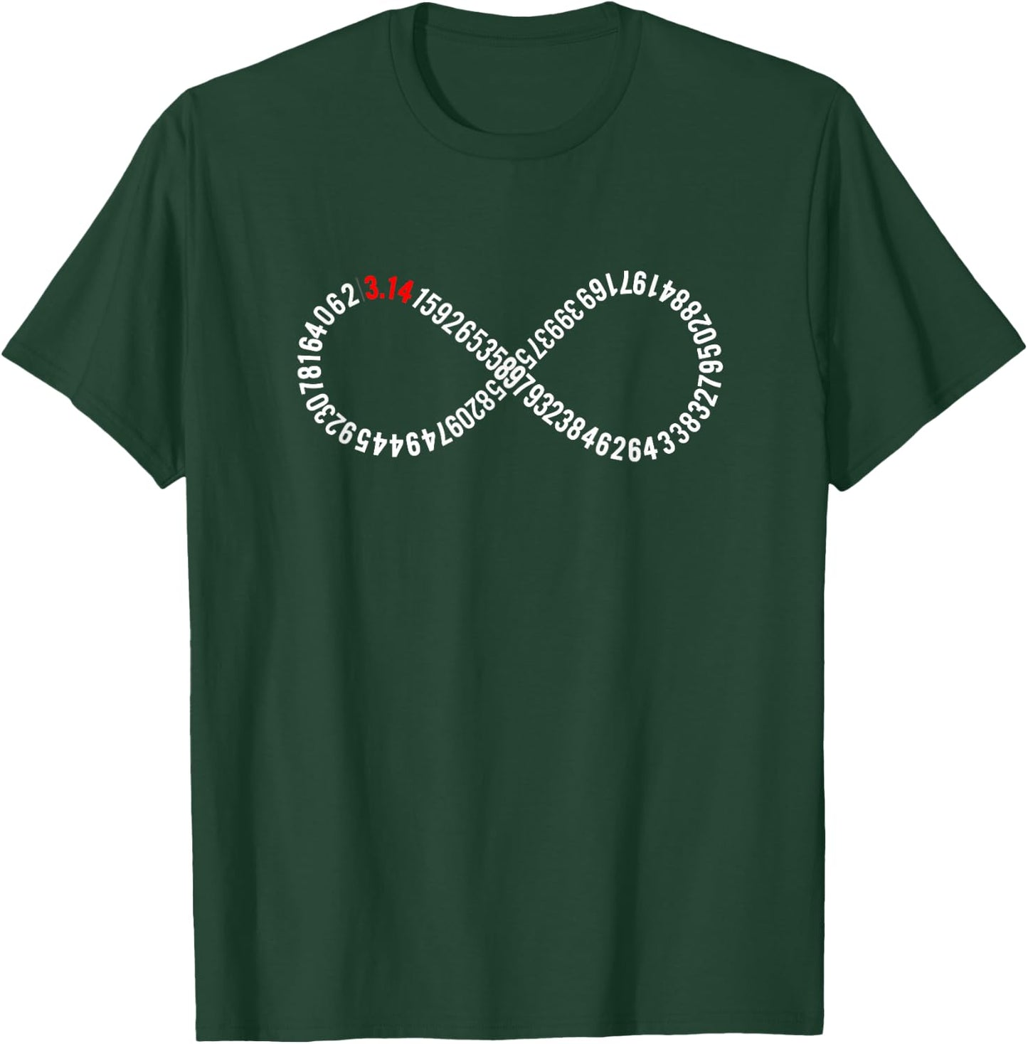 Infinity Digits of Pi XL Asphalt T-Shirt - T-Shirt | Forest