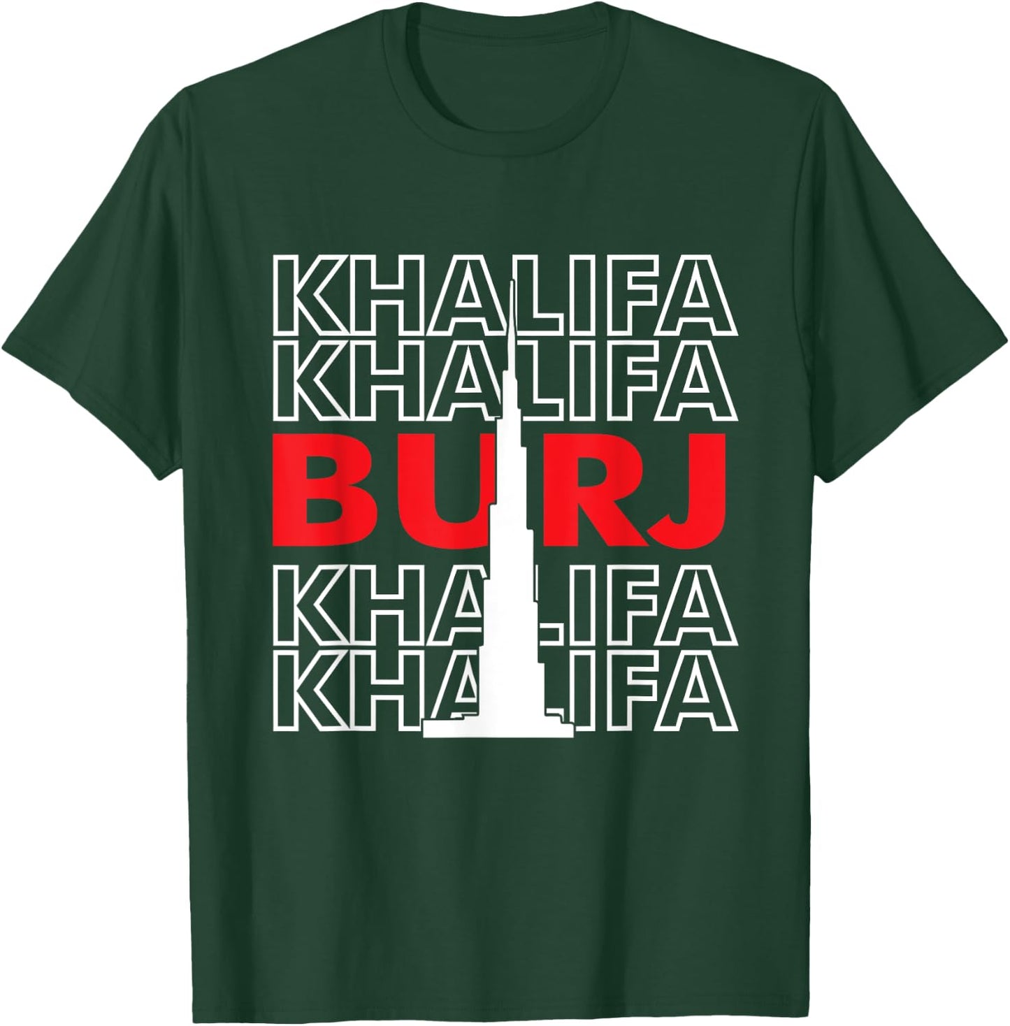 Burj Khalifa Skyscraper from Dubai United Arab Emirates T-Shirt - T-Shirt | Forest
