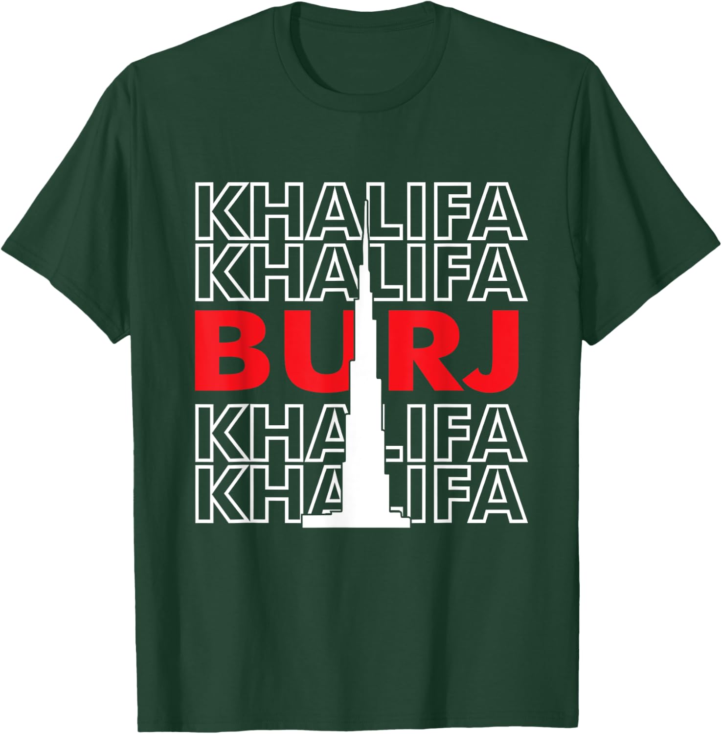 Burj Khalifa Skyscraper from Dubai United Arab Emirates T-Shirt - T-Shirt | Forest