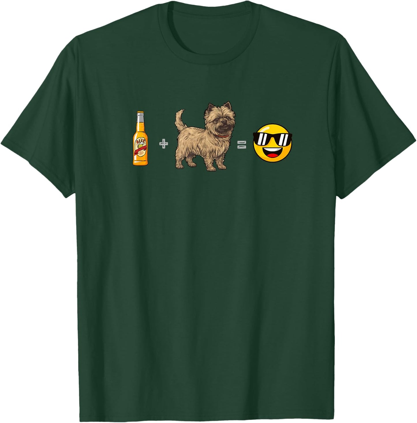 Cairn Terrier + Beer Dog Dad Happy Men Pet Lover T-Shirt - T-Shirt | Forest