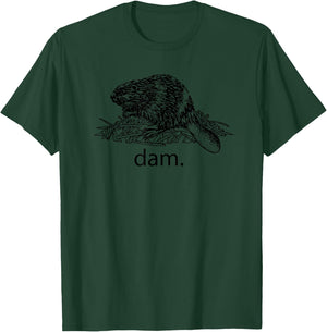 Funny Dam It Beaver Rodent Sayings Vintage T-Shirt - T-Shirt | Forest