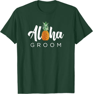 MATCHING SET Aloha Groom Wedding Shirt for Hawaiian Weddings T-Shirt - T-Shirt | Forest