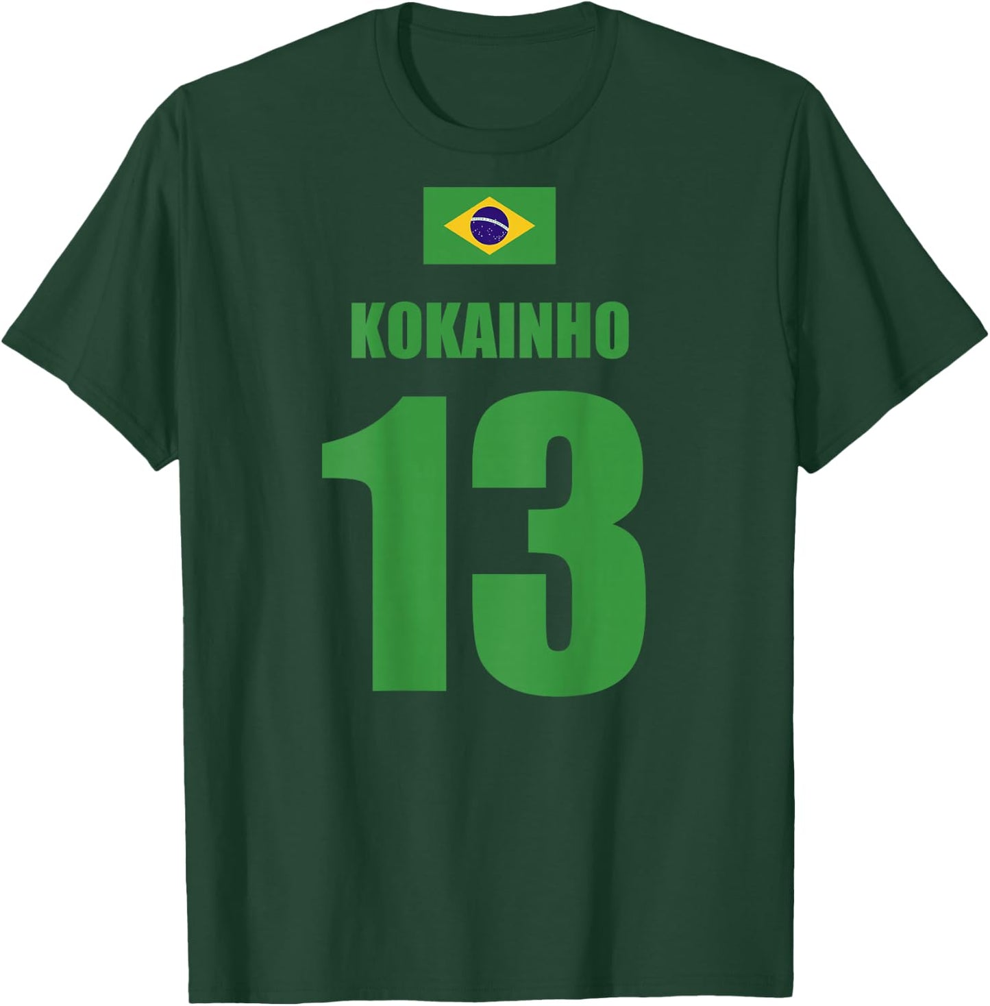 Kokainho 13 Sauftrikot Brasilien Namen Fußball Partyurlaub T-Shirt - T-Shirt | Forest