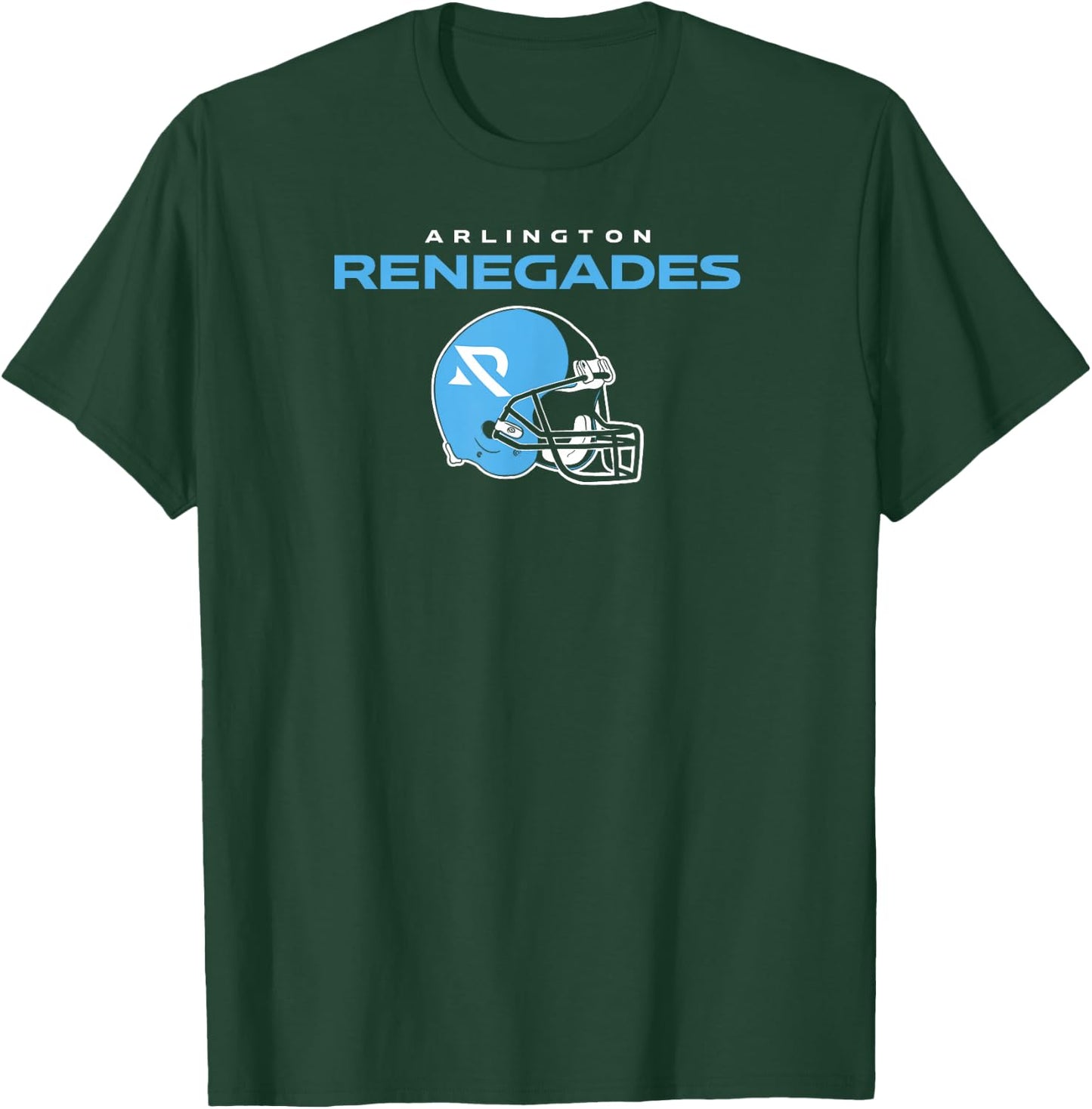 BreakingT Arlington Renegades UFL Vintage Helmet Black -Adults Short Sleeve Classic Fit Cotton Blend Small T-Shirt - T-Shirt | Forest