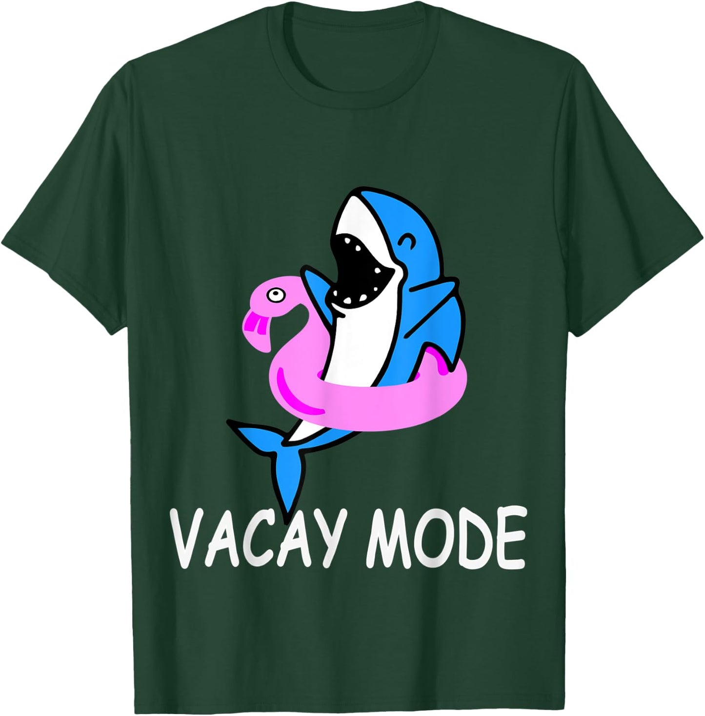 Vacay Mode Funny Cute Shark Summer Holiday Family Vacation T-Shirt - T-Shirt | Forest