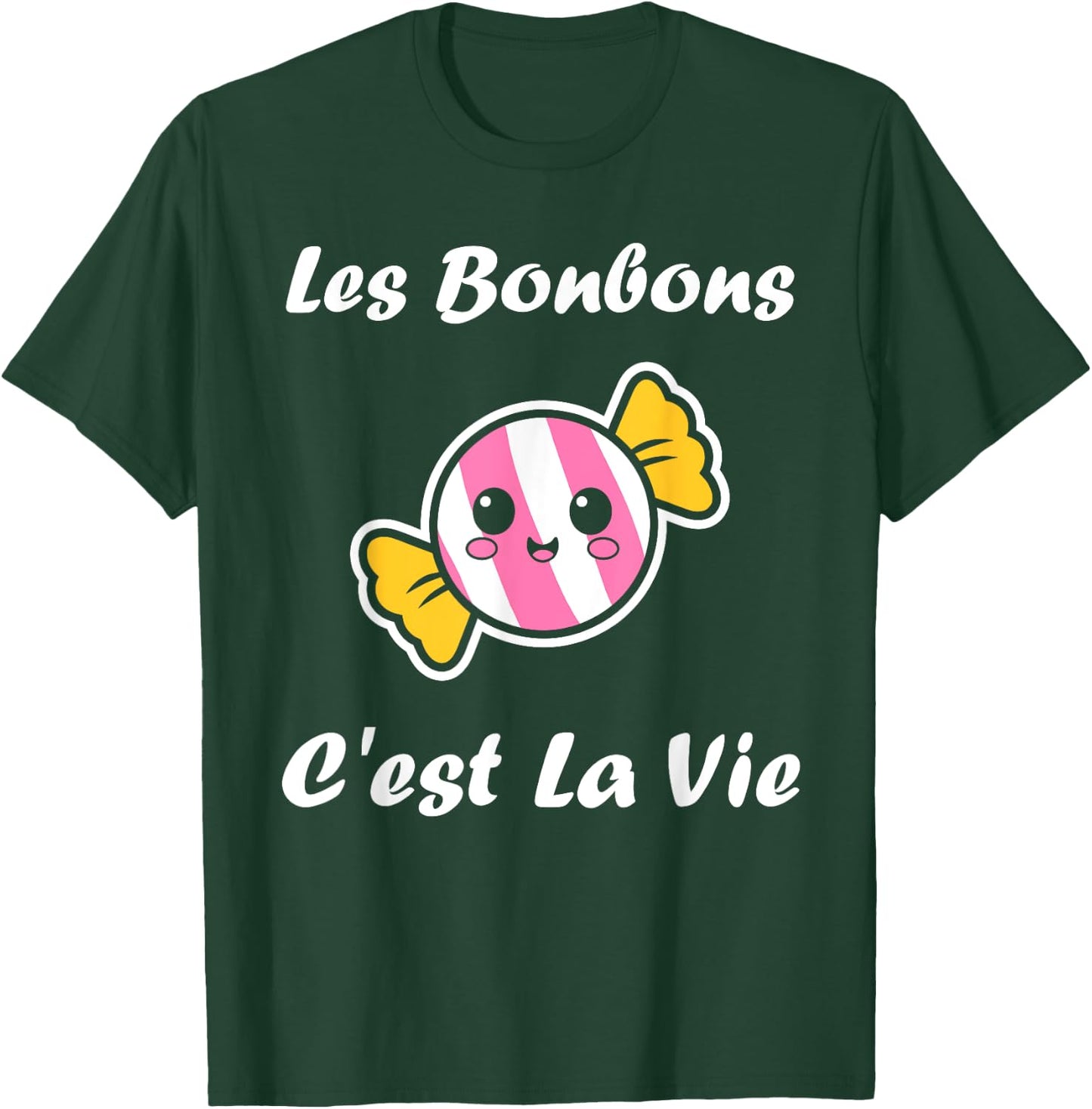 Les bonbons c'est la vie quote humour candy , Black, S T-Shirt - T-Shirt | Forest