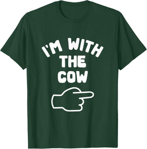 I'm with the Cow Funny Matching Halloween Costume T-Shirt - T-Shirt | Forest