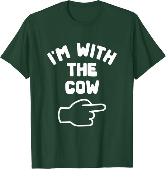 I'm with the Cow Funny Matching Halloween Costume T-Shirt - T-Shirt | Forest