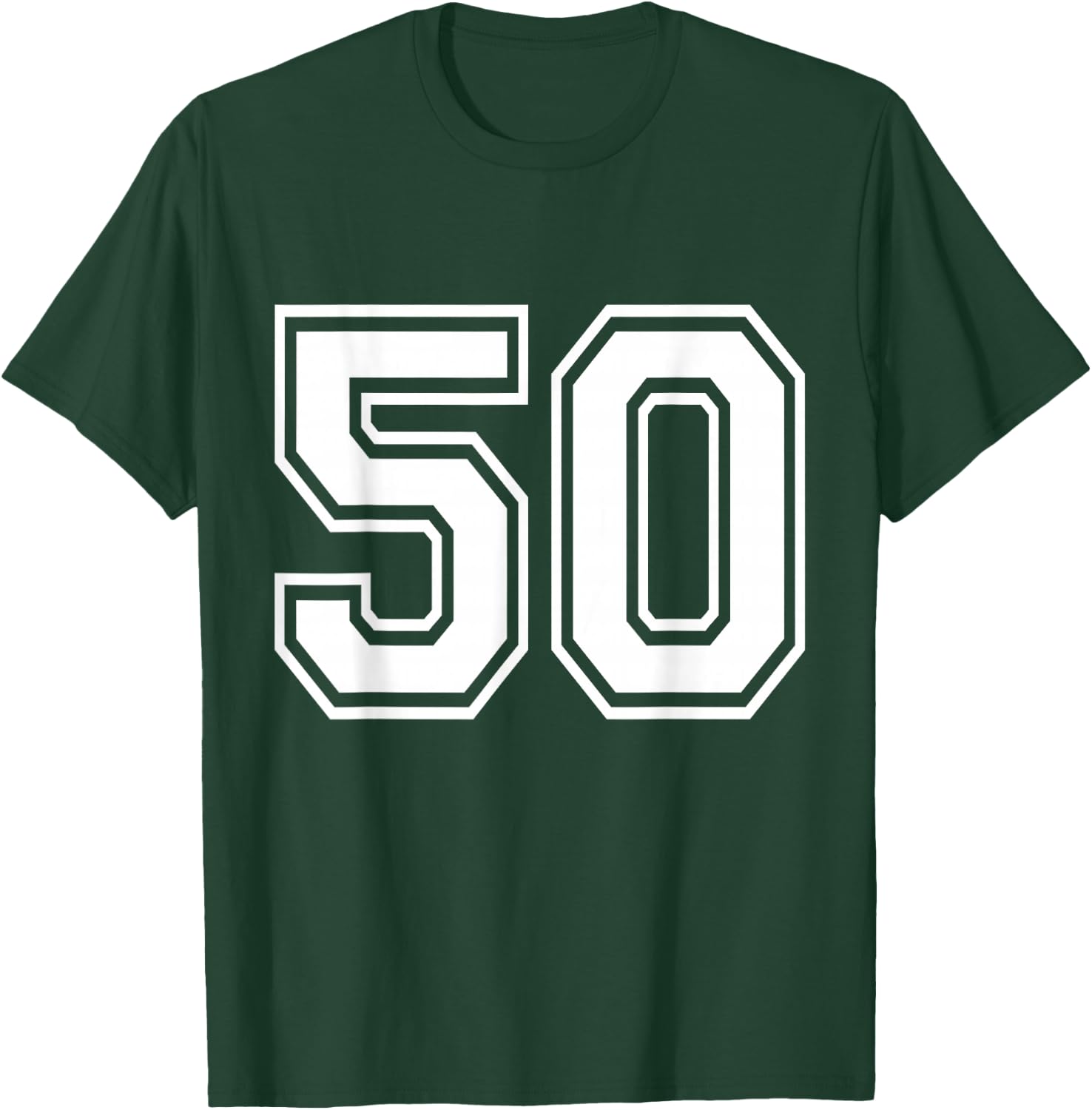 Number 50 Varsity Sports Team Jersey 50th Birthday 50 Years T-Shirt - T-Shirt | Forest