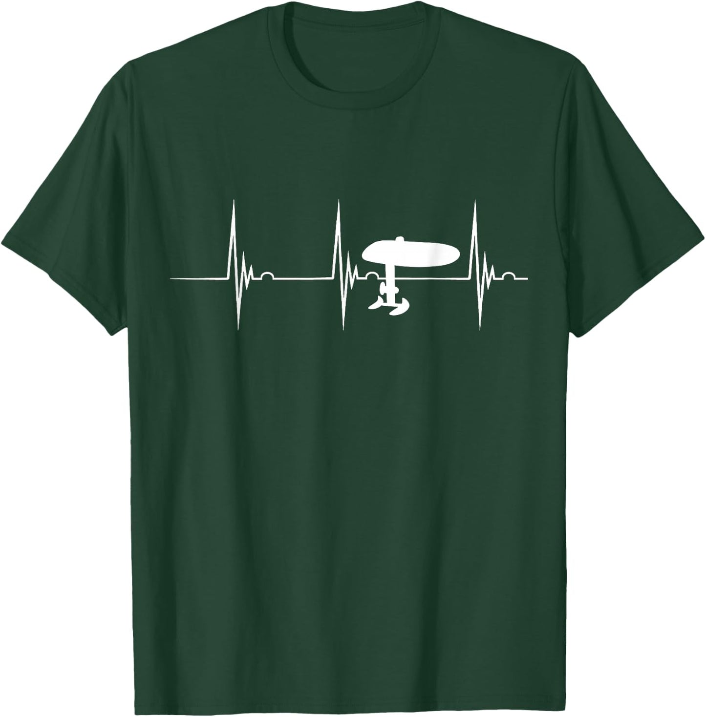 Elektrisches Hydrofoil Surfboard Efoil Heartbeat EKG Pulsfolie T-Shirt - T-Shirt | Forest