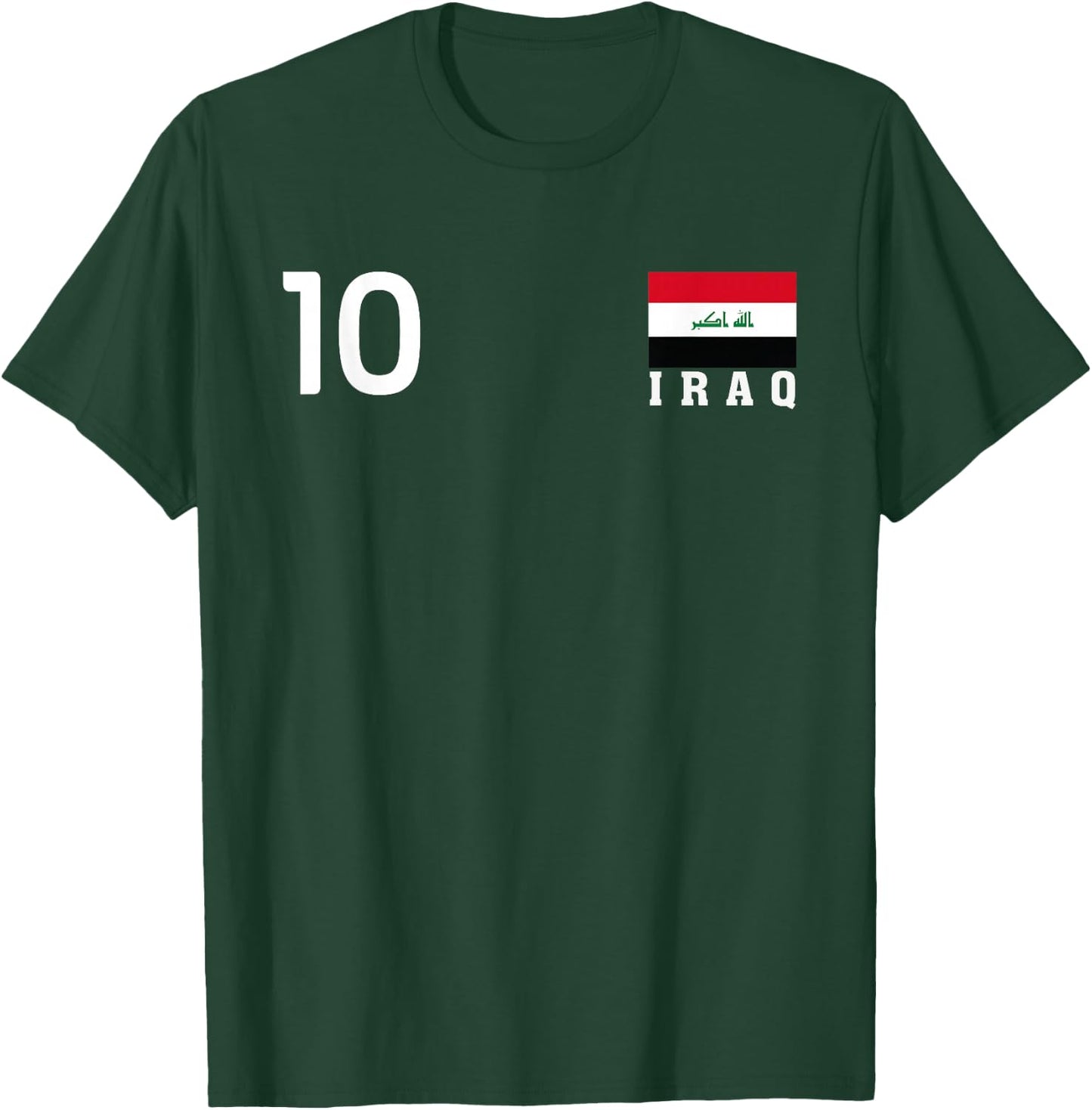 Iraq Number 10 National Flag Country Pride Heritage T-Shirt - T-Shirt | Forest
