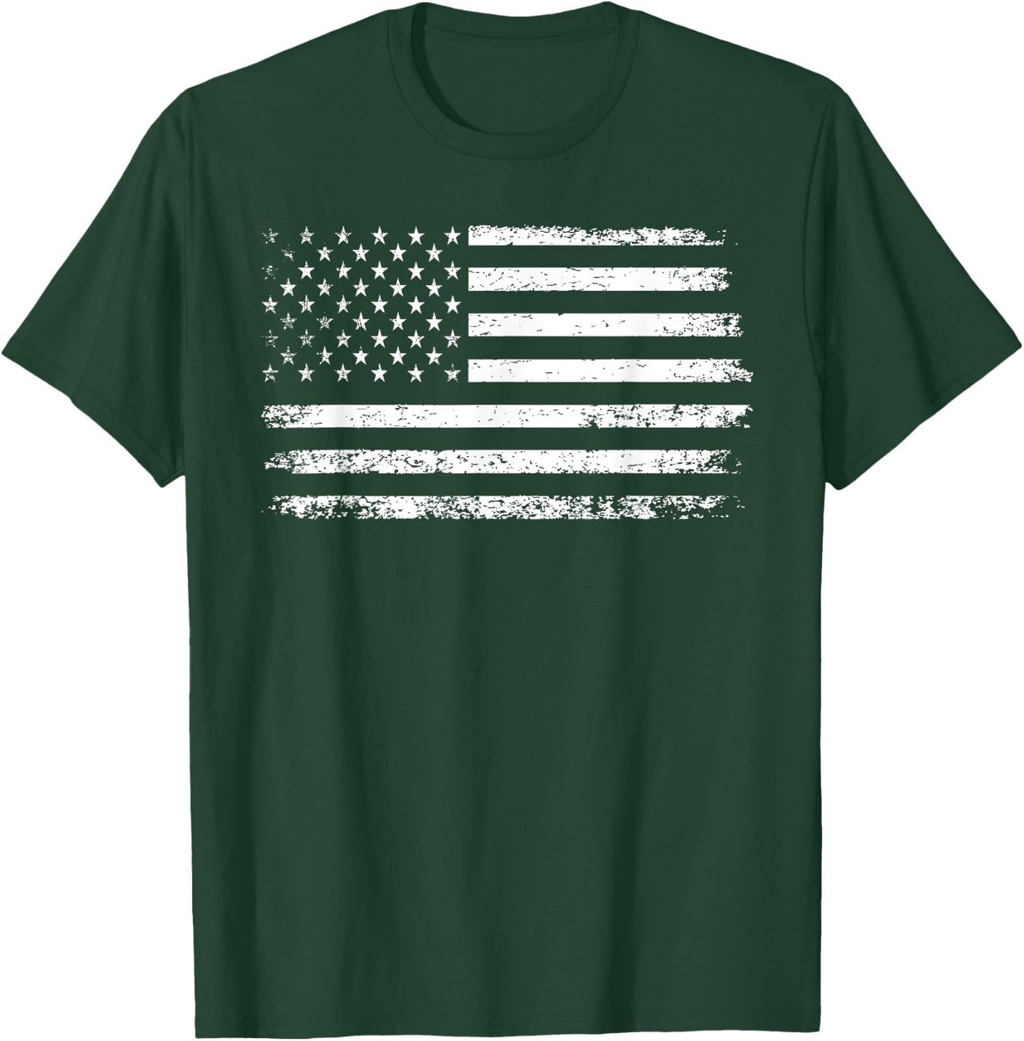 Distressed American Flag Men Boys Women Girls Kids T-Shirt - T-Shirt | Forest
